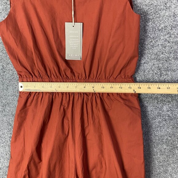 NEW Sans‎ & Sans Back Parting Off Square Neck Sleeveless Wide Leg Jumpsuit - Picture 9 of 14